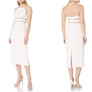 BCBGMAXAZRIA Organdy Trim Midi Dress